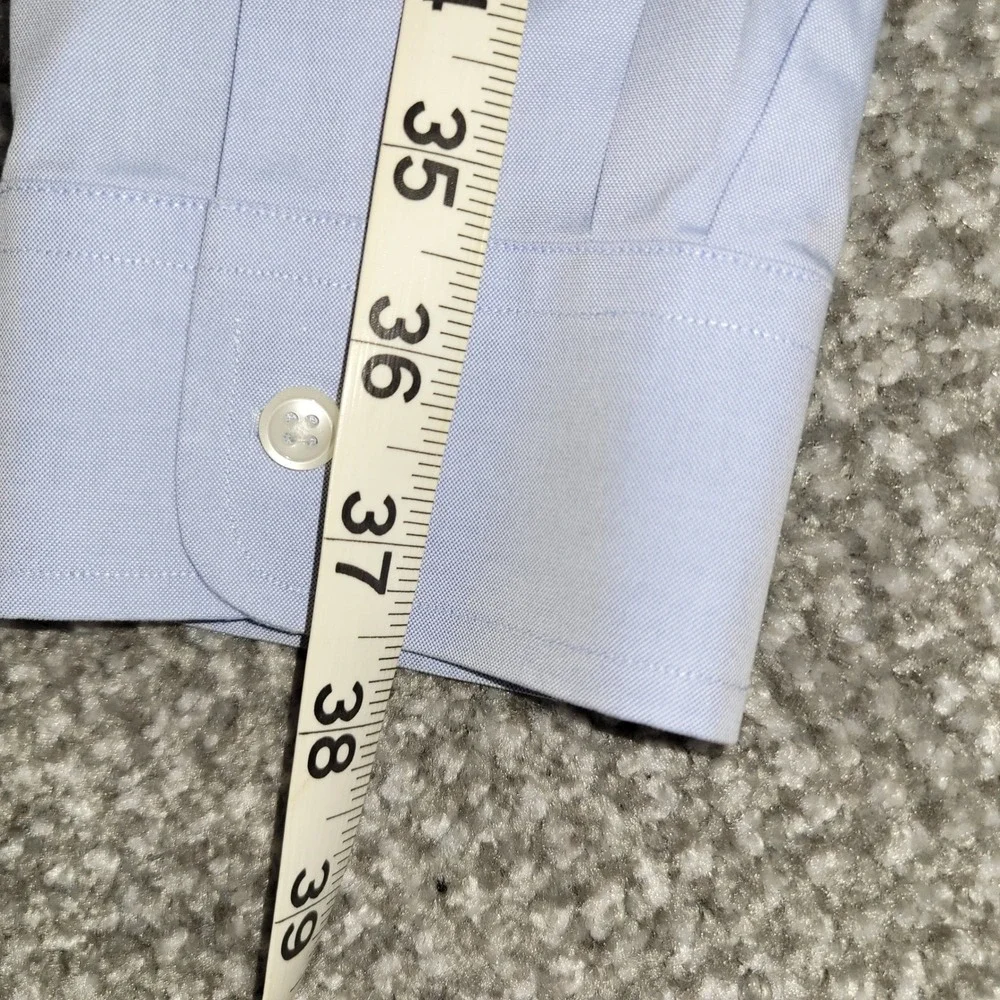 LL Bean Mens Slightly Fitted Oxford Shirt Blue Cotton Button Down 16.5-37 265753